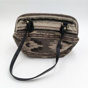 Vintage Woven Purse Handbag Shoulderbag Beige Southwest
